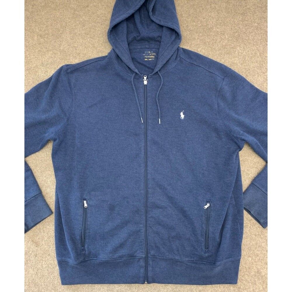 Polo Ralph Lauren Hoodie Mens 2XL Performance Relaxed Tight Knit Zip-Up Jacket